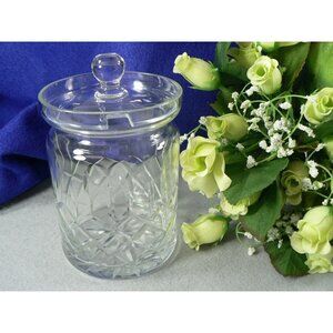 Crystal Clear Glass Jar With Lid & Spoon Notch For Sugar Honey Jam & More